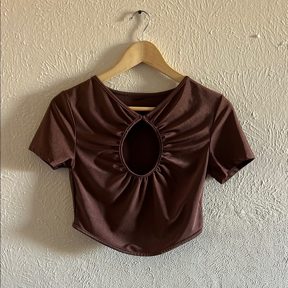 Brown crop top